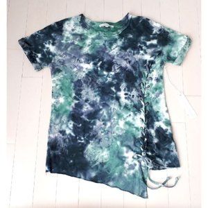 YOUNG FABULOUS & BROKE YFB Tie Dye Lace Up Side LOOSE FIT Tee Top ( XS )